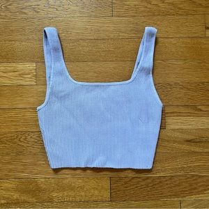 Aritzia Babaton ribbed crop tank in lilac